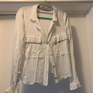 Zara white button down top